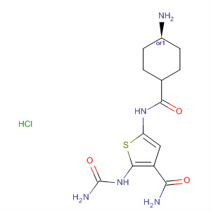 869092-86-4  3-Thiophenecarboxamide,2-[(aminocarbonyl)amino]-5-[[(cis-4-aminocyclohexyl)carbonyl]amino]-,monohydrochloride