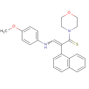 86965-93-7  Morpholine,4-[3-[(4-methoxyphenyl)amino]-2-(1-naphthalenyl)-1-thioxo-2-propenyl]-