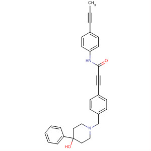 858676-72-9  2-Propynamide,3-[4-[(4-hydroxy-4-phenyl-1-piperidinyl)methyl]phenyl]-N-[4-(1-propynyl)phenyl]-