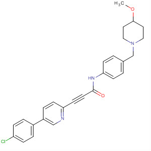 858678-37-2  2-Propynamide,3-[5-(4-chlorophenyl)-2-pyridinyl]-N-[4-[(4-methoxy-1-piperidinyl)methyl]phenyl]-