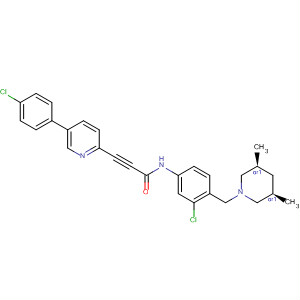 858678-42-9  2-Propynamide,N-[3-chloro-4-[[(3R,5S)-3,5-dimethyl-1-piperidinyl]methyl]phenyl]-3-[5-(4-chlorophenyl)-2-pyridinyl]-, rel-