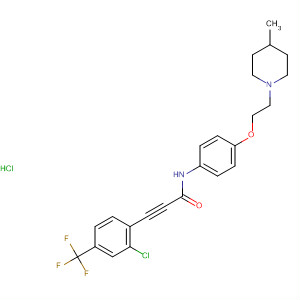 858678-61-2  2-Propynamide,3-[2-chloro-4-(trifluoromethyl)phenyl]-N-[4-[2-(4-methyl-1-piperidinyl)ethoxy]phenyl]-, monohydrochloride