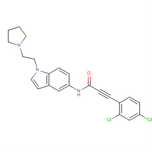 858679-41-1  2-Propynamide,3-(2,4-dichlorophenyl)-N-[1-[2-(1-pyrrolidinyl)ethyl]-1H-indol-5-yl]-