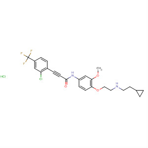 858680-17-8  2-Propynamide,3-[2-chloro-4-(trifluoromethyl)phenyl]-N-[4-[2-[(cyclopropylmethyl)methylamino]ethoxy]-3-methoxyphenyl]-, monohydrochloride