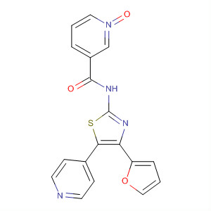858974-25-1  3-Pyridinecarboxamide, N-[4-(2-furanyl)-5-(4-pyridinyl)-2-thiazolyl]-,1-oxide