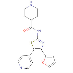 858974-30-8  4-Piperidinecarboxamide, N-[4-(2-furanyl)-5-(4-pyridinyl)-2-thiazolyl]-