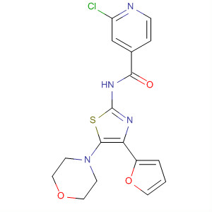 858974-54-6  4-Pyridinecarboxamide,2-chloro-N-[4-(2-furanyl)-5-(4-morpholinyl)-2-thiazolyl]-