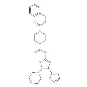 858974-58-0  1-Piperidinecarboxylic acid,4-[[[4-(2-furanyl)-5-(4-morpholinyl)-2-thiazolyl]amino]carbonyl]-,phenylmethyl ester