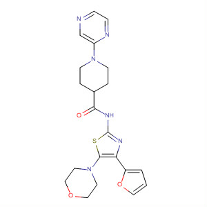 858974-65-9  4-Piperidinecarboxamide,N-[4-(2-furanyl)-5-(4-morpholinyl)-2-thiazolyl]-1-pyrazinyl-