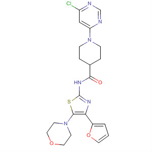 858974-66-0  4-Piperidinecarboxamide,1-(6-chloro-4-pyrimidinyl)-N-[4-(2-furanyl)-5-(4-morpholinyl)-2-thiazolyl]-