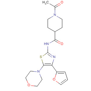 858974-69-3  4-Piperidinecarboxamide,1-acetyl-N-[4-(2-furanyl)-5-(4-morpholinyl)-2-thiazolyl]-