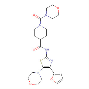 858974-71-7  4-Piperidinecarboxamide,N-[4-(2-furanyl)-5-(4-morpholinyl)-2-thiazolyl]-1-(4-morpholinylcarbonyl)-