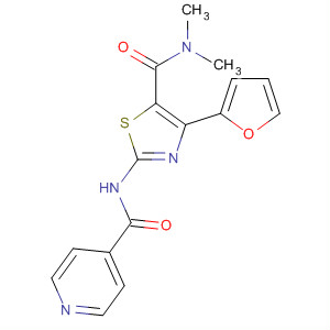 858975-12-9  4-Pyridinecarboxamide,N-[5-[(dimethylamino)carbonyl]-4-(2-furanyl)-2-thiazolyl]-