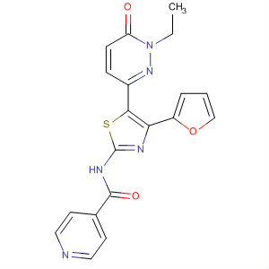 858975-44-7  4-Pyridinecarboxamide,N-[5-(1-ethyl-1,6-dihydro-6-oxo-3-pyridazinyl)-4-(2-furanyl)-2-thiazolyl]-