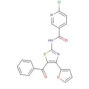858975-61-8  3-Pyridinecarboxamide, N-[5-benzoyl-4-(2-furanyl)-2-thiazolyl]-6-chloro-