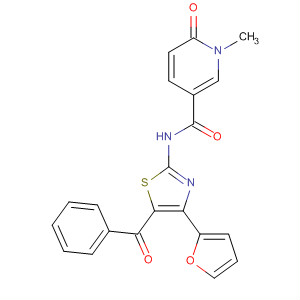 858975-64-1  3-Pyridinecarboxamide,N-[5-benzoyl-4-(2-furanyl)-2-thiazolyl]-1,6-dihydro-1-methyl-6-oxo-