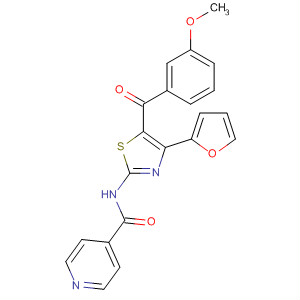 858975-78-7  4-Pyridinecarboxamide,N-[4-(2-furanyl)-5-(3-methoxybenzoyl)-2-thiazolyl]-