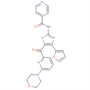 858977-17-0  4-Pyridinecarboxamide,N-[4-(2-furanyl)-5-[[6-(4-morpholinyl)-2-pyridinyl]carbonyl]-2-thiazolyl]-