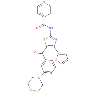 858977-55-6  4-Pyridinecarboxamide,N-[4-(2-furanyl)-5-[[2-(4-morpholinyl)-4-pyridinyl]carbonyl]-2-thiazolyl]-