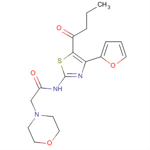 858978-27-5  4-Morpholineacetamide, N-[4-(2-furanyl)-5-(1-oxobutyl)-2-thiazolyl]-