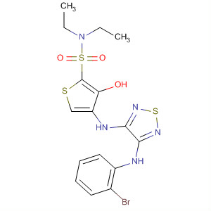 859835-50-0  2-Thiophenesulfonamide,4-[[4-[(2-bromophenyl)amino]-1,2,5-thiadiazol-3-yl]amino]-N,N-diethyl-3-hydroxy-