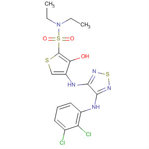 859835-51-1  2-Thiophenesulfonamide,4-[[4-[(2,3-dichlorophenyl)amino]-1,2,5-thiadiazol-3-yl]amino]-N,N-diethyl-3-hydroxy-