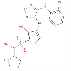 859836-19-4  2-Pyrrolidinemethanol,1-[[4-[[4-[(2-bromophenyl)amino]-1,2,5-thiadiazol-3-yl]amino]-3-hydroxy-2-thienyl]sulfonyl]-