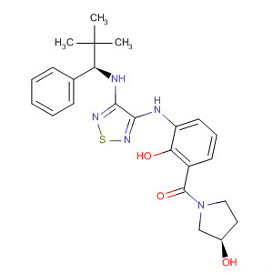 859836-48-9  3-Pyrrolidinol,1-[3-[[4-[[(1R)-2,2-dimethyl-1-phenylpropyl]amino]-1,2,5-thiadiazol-3-yl]amino]-2-hydroxybenzoyl]-, (3R)-