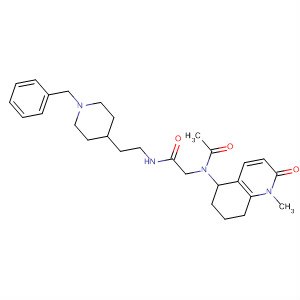 860035-57-0  Acetamide,N-(1,2,5,6,7,8-hexahydro-1-methyl-2-oxo-5-quinolinyl)-N-[2-oxo-2-[[2-[1-(phenylmethyl)-4-piperidinyl]ethyl]amino]ethyl]-