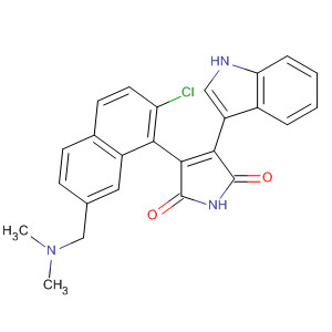 860468-19-5  1H-Pyrrole-2,5-dione,3-[2-chloro-7-[(dimethylamino)methyl]-1-naphthalenyl]-4-(1H-indol-3-yl)-