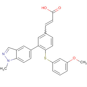 860634-95-3  2-Propenoic acid,3-[4-[(3-methoxyphenyl)thio]-3-(1-methyl-1H-indazol-5-yl)phenyl]-