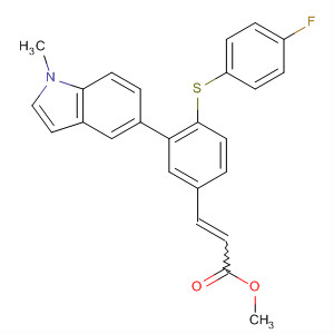 860635-18-3  2-Propenoic acid,3-[4-[(4-fluorophenyl)thio]-3-(1-methyl-1H-indol-5-yl)phenyl]-, methylester