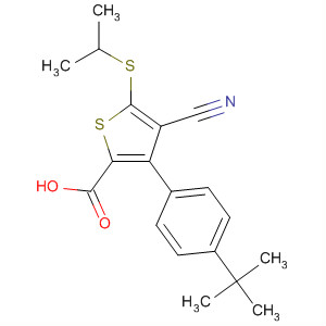 861960-52-3  2-Thiophenecarboxylic acid,4-cyano-3-[4-(1,1-dimethylethyl)phenyl]-5-[(1-methylethyl)thio]-