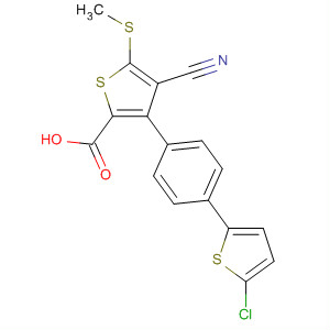 861960-74-9  2-Thiophenecarboxylic acid,3-[4-(5-chloro-2-thienyl)phenyl]-4-cyano-5-(methylthio)-