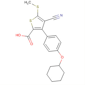 861962-15-4  2-Thiophenecarboxylic acid,4-cyano-3-[4-(cyclohexyloxy)phenyl]-5-(methylthio)-