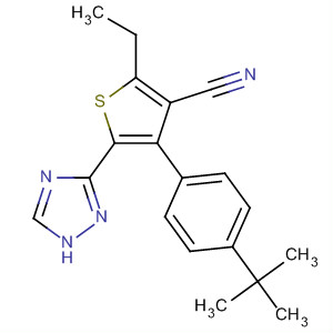 861964-98-9  3-Thiophenecarbonitrile,4-[4-(1,1-dimethylethyl)phenyl]-2-ethyl-5-(1H-1,2,4-triazol-3-yl)-