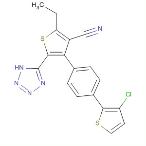 861965-18-6  3-Thiophenecarbonitrile,4-[4-(3-chloro-2-thienyl)phenyl]-2-ethyl-5-(1H-tetrazol-5-yl)-