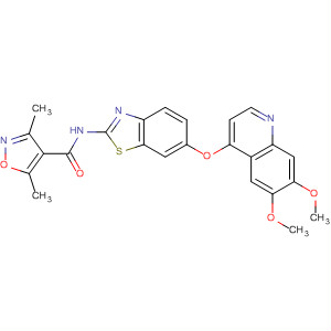 862177-76-2  4-Isoxazolecarboxamide,N-[6-[(6,7-dimethoxy-4-quinolinyl)oxy]-2-benzothiazolyl]-3,5-dimethyl-