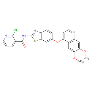 862177-87-5  3-Pyridinecarboxamide,2-chloro-N-[6-[(6,7-dimethoxy-4-quinolinyl)oxy]-2-benzothiazolyl]-