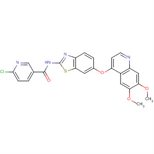 862177-88-6  3-Pyridinecarboxamide,6-chloro-N-[6-[(6,7-dimethoxy-4-quinolinyl)oxy]-2-benzothiazolyl]-