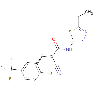862181-14-4  2-Propenamide,3-[2-chloro-5-(trifluoromethyl)phenyl]-2-cyano-N-(5-ethyl-1,3,4-thiadiazol-2-yl)-