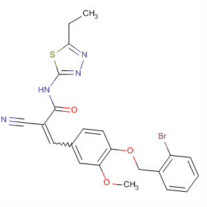 862182-43-2  2-Propenamide,3-[4-[(2-bromophenyl)methoxy]-3-methoxyphenyl]-2-cyano-N-(5-ethyl-1,3,4-thiadiazol-2-yl)-