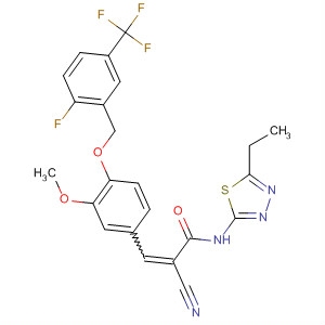 862182-61-4  2-Propenamide,2-cyano-N-(5-ethyl-1,3,4-thiadiazol-2-yl)-3-[4-[[2-fluoro-5-(trifluoromethyl)phenyl]methoxy]-3-methoxyphenyl]-