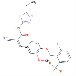 862182-79-4  2-Propenamide,2-cyano-N-(5-ethyl-1,3,4-thiadiazol-2-yl)-3-[4-[[2-fluoro-6-(trifluoromethyl)phenyl]methoxy]-3-methoxyphenyl]-