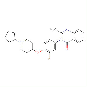 862313-42-6  4(3H)-Quinazolinone,3-[4-[(1-cyclopentyl-4-piperidinyl)oxy]-3-fluorophenyl]-2-methyl-