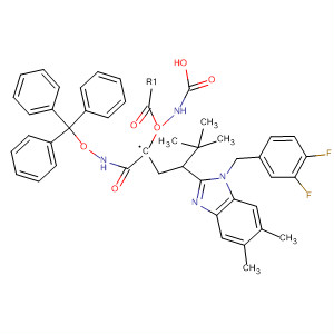 862403-48-3  Carbamic acid,[(1S)-3-[1-[(3,4-difluorophenyl)methyl]-5,6-dimethyl-1H-benzimidazol-2-yl]-1-[[(triphenylmethoxy)amino]carbonyl]propyl]-, 1,1-dimethylethyl ester