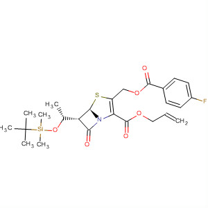 862428-99-7  4-Thia-1-azabicyclo[3.2.0]hept-2-ene-2-carboxylic acid,6-[(1R)-1-[[(1,1-dimethylethyl)dimethylsilyl]oxy]ethyl]-3-[[(4-fluorobenzoyl)oxy]methyl]-7-oxo-, 2-propenyl ester, (5R,6S)-