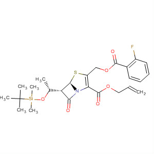 862429-02-5  4-Thia-1-azabicyclo[3.2.0]hept-2-ene-2-carboxylic acid,6-[(1R)-1-[[(1,1-dimethylethyl)dimethylsilyl]oxy]ethyl]-3-[[(2-fluorobenzoyl)oxy]methyl]-7-oxo-, 2-propenyl ester, (5R,6S)-