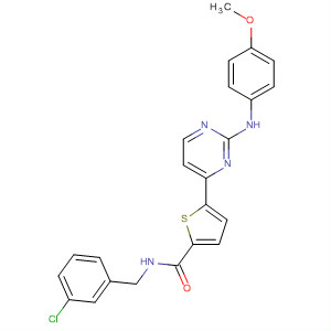 862698-42-8  2-Thiophenecarboxamide,N-[(3-chlorophenyl)methyl]-5-[2-[(4-methoxyphenyl)amino]-4-pyrimidinyl]-