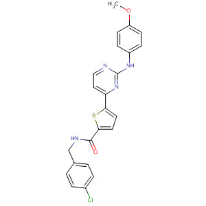 862698-43-9  2-Thiophenecarboxamide,N-[(4-chlorophenyl)methyl]-5-[2-[(4-methoxyphenyl)amino]-4-pyrimidinyl]-